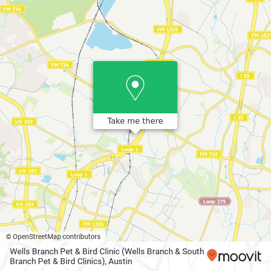 Wells Branch Pet & Bird Clinic (Wells Branch & South Branch Pet & Bird Clinics) map