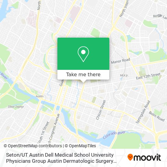 Mapa de Seton / UT Austin Dell Medical School University Physicians Group Austin Dermatologic Surgery Center