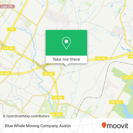 Blue Whale Moving Company map
