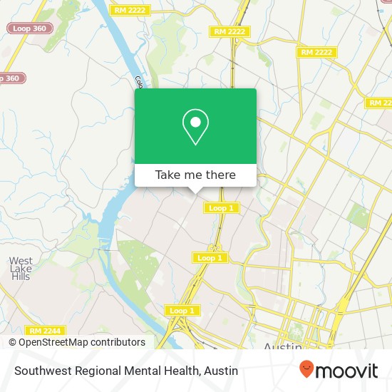 Southwest Regional Mental Health map