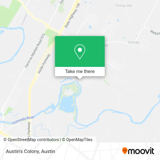 Austin's Colony map