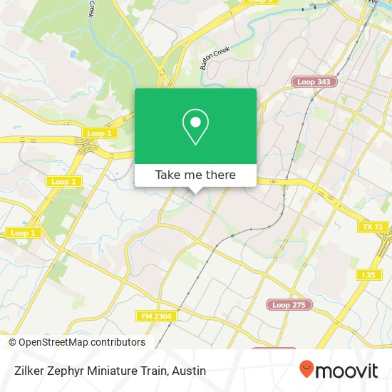 Mapa de Zilker Zephyr Miniature Train