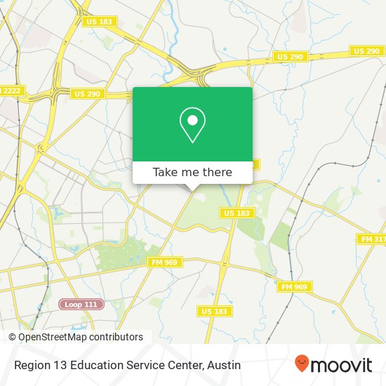 Region 13 Education Service Center map