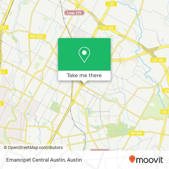 Emancipet Central Austin map