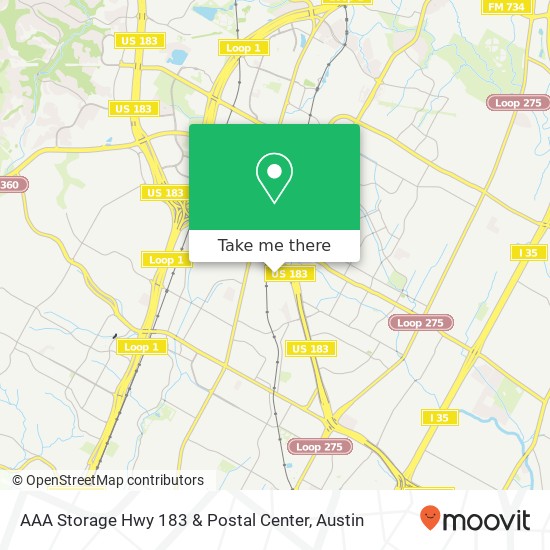 AAA Storage Hwy 183 & Postal Center map