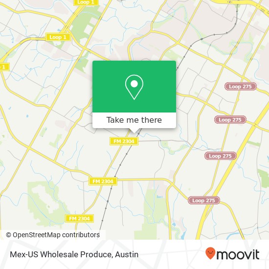 Mapa de Mex-US Wholesale Produce, 8400 Steamline Cir Austin, TX 78745