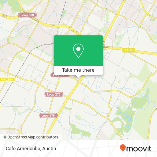 Mapa de Cafe Americuba, 5510 S Interstate 35 Austin, TX 78745