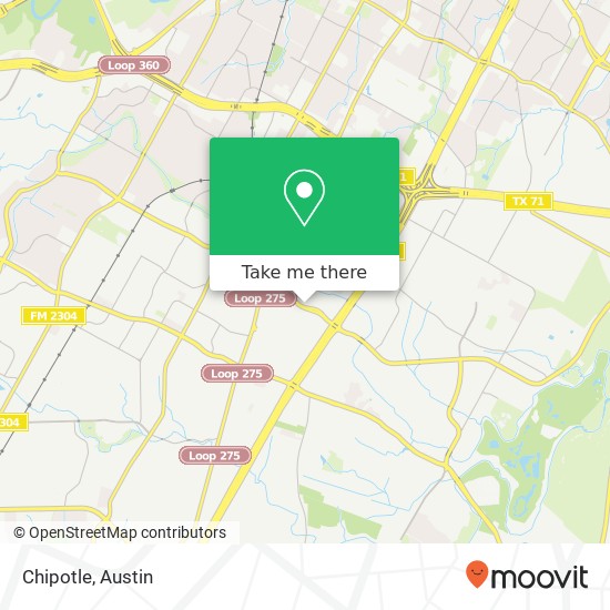 Mapa de Chipotle, 610 E Stassney Ln Austin, TX 78745