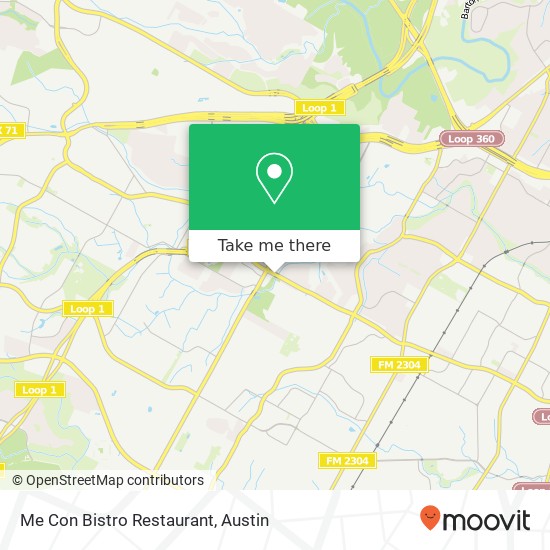 Mapa de Me Con Bistro Restaurant, 3421 W William Cannon Dr Austin, TX 78745