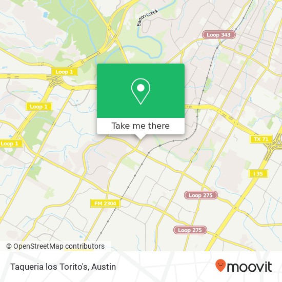 Mapa de Taqueria los Torito's, 5401 Manchaca Rd Austin, TX 78745