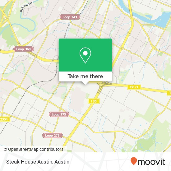 Mapa de Steak House Austin, 506 St Elmo Rd E Austin, TX 78745