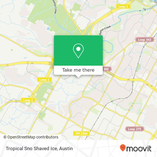 Mapa de Tropical Sno Shaved Ice, 3200 Jones Rd Austin, TX 78745