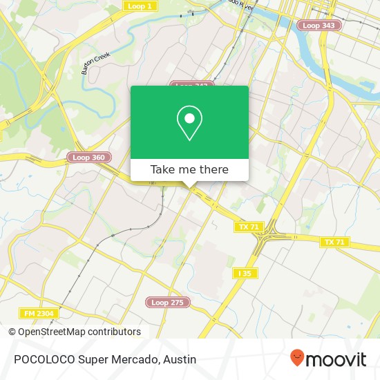 Mapa de POCOLOCO Super Mercado, 611 W Ben White Blvd Austin, TX 78704