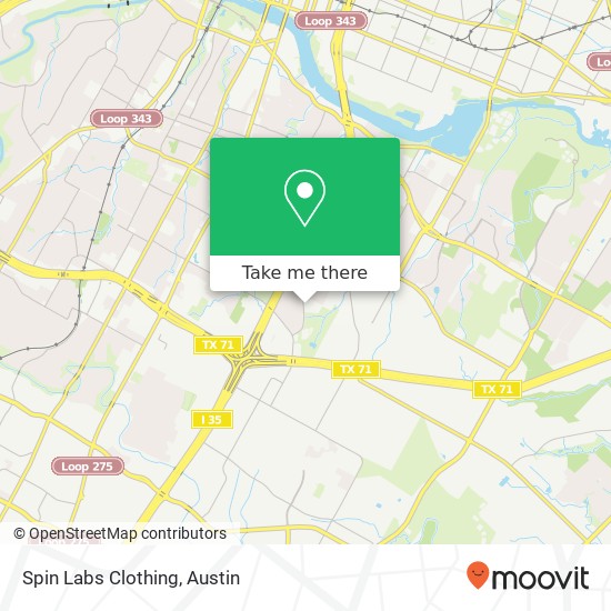 Mapa de Spin Labs Clothing, 3111 Parker Ln Austin, TX 78741