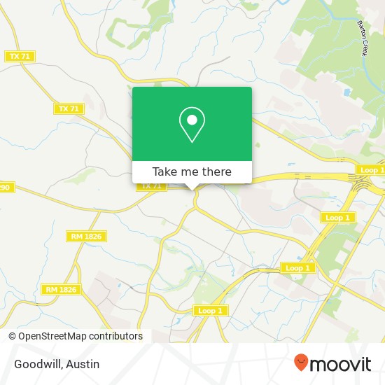 Mapa de Goodwill, 6705 US-290 Austin, TX 78735