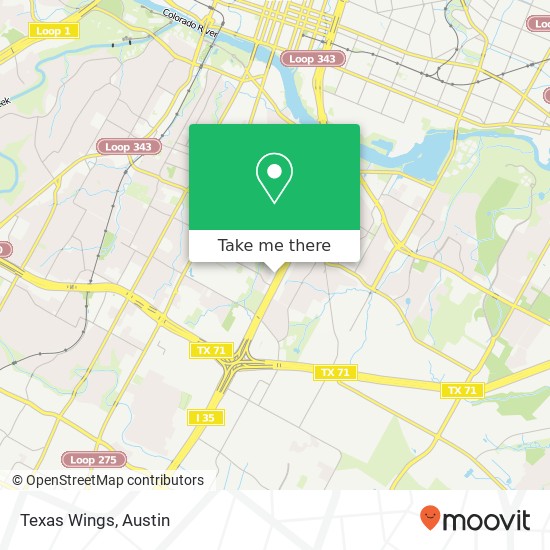 Mapa de Texas Wings, 2700 S Interstate 35 Austin, TX 78704