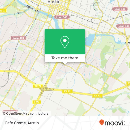 Mapa de Cafe Creme, 1834 E Oltorf St Austin, TX 78741