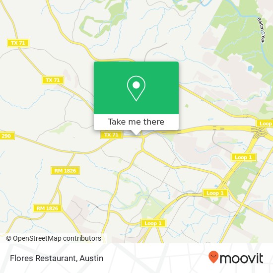 Mapa de Flores Restaurant, 6705 W Highway 290 Austin, TX 78735