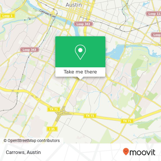 Mapa de Carrows, 1605 E Oltorf St Austin, TX 78741