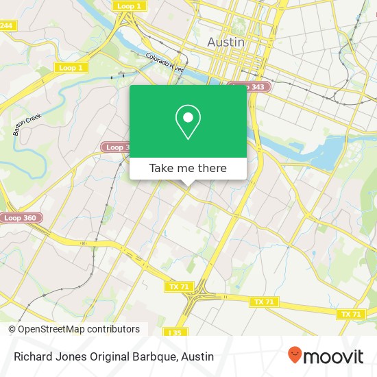 Mapa de Richard Jones Original Barbque, 2304 S Congress Ave Austin, TX 78704