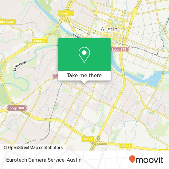 Mapa de Eurotech Camera Service, 2101 1st St S Austin, TX 78704