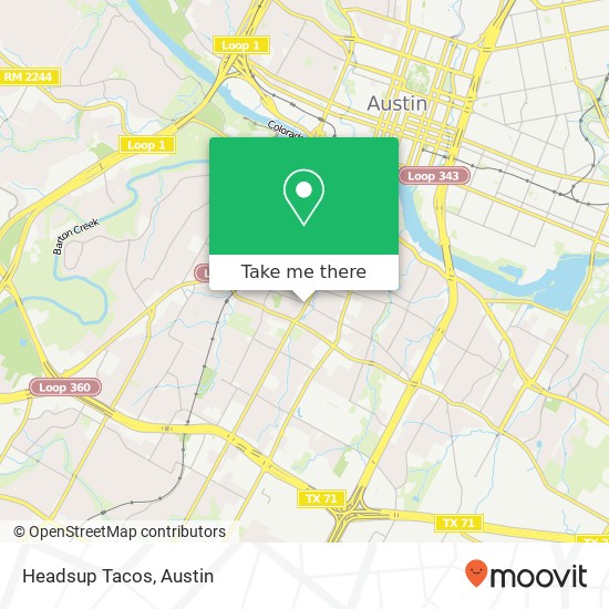 Mapa de Headsup Tacos, 603 W Live Oak St Austin, TX 78704