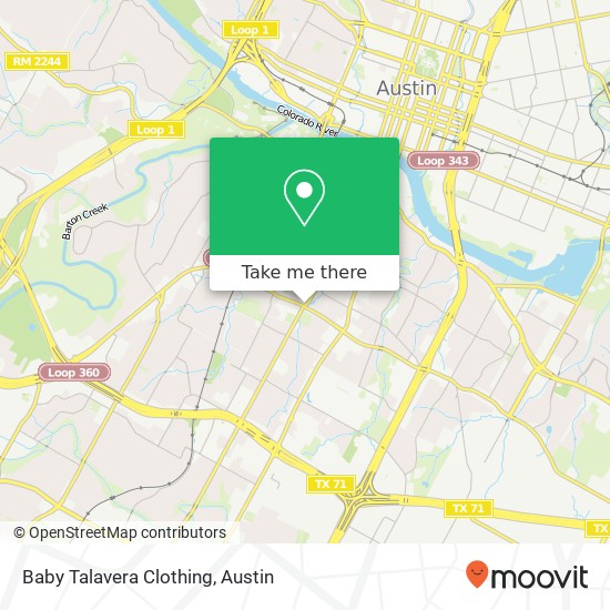 Mapa de Baby Talavera Clothing, 2316 1st St S Austin, TX 78704