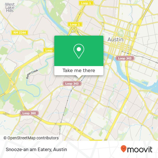 Mapa de Snooze-an am Eatery, 1700 S Lamar Blvd Austin, TX 78704