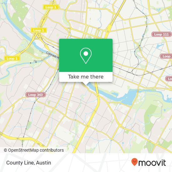 Mapa de County Line, 512 E Riverside Dr Austin, TX 78704