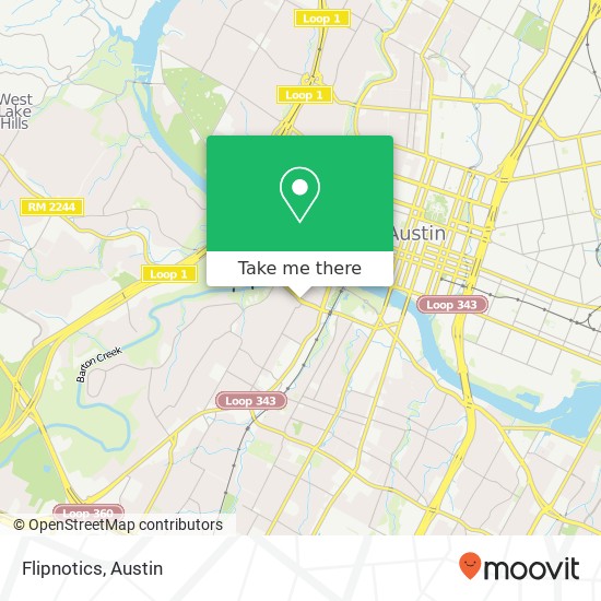 Mapa de Flipnotics, 1601 Barton Springs Rd Austin, TX 78704