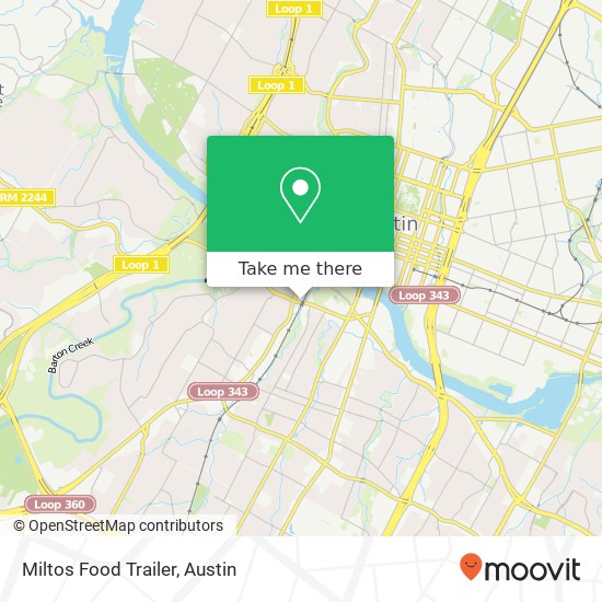 Mapa de Miltos Food Trailer, Barton Springs Rd Austin, TX 78704