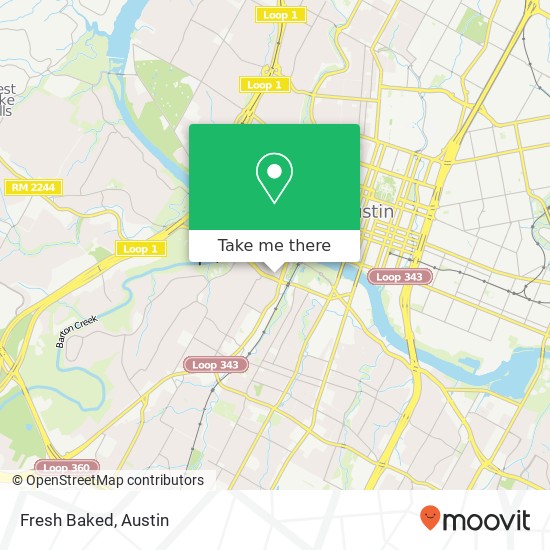 Mapa de Fresh Baked, 415 Jessie St Austin, TX 78704