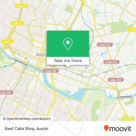 Mapa de Beef Cake Shop, 1606 E 6th St Austin, TX 78702