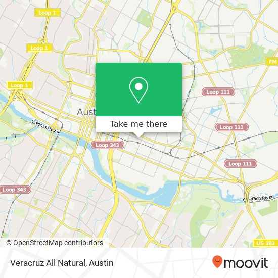 Mapa de Veracruz All Natural, 1500 E 6th St Austin, TX 78702