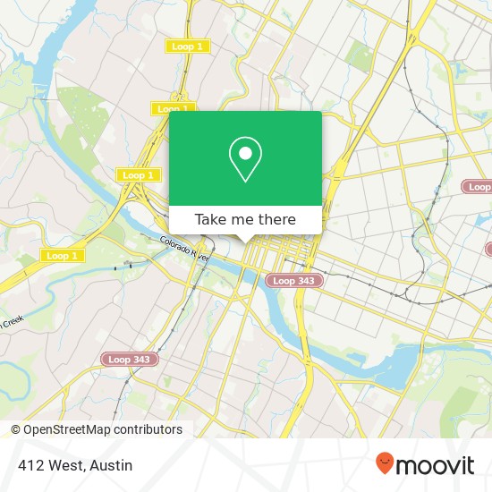 Mapa de 412 West, 412 W 4th St Austin, TX 78701