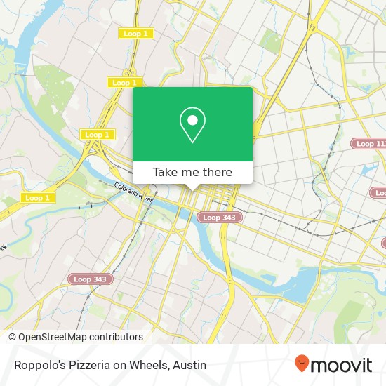 Mapa de Roppolo's Pizzeria on Wheels, 405 Colorado St Austin, TX 78701