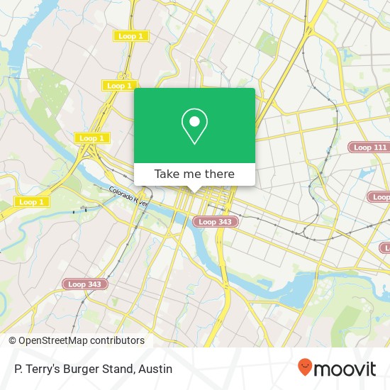 Mapa de P. Terry's Burger Stand, 515 Congress Ave Austin, TX 78701