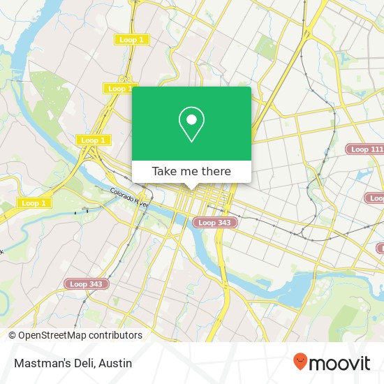 Mapa de Mastman's Deli, 111 6th St W Austin, TX 78701