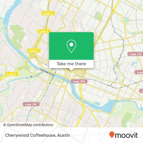 Mapa de Cherrywood Coffeehouse, 100 E 5th St Austin, TX 78701