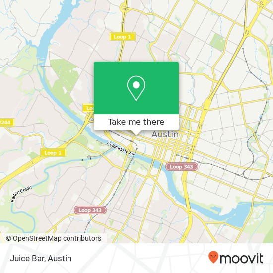 Mapa de Juice Bar, 525 N Lamar Blvd Austin, TX 78703