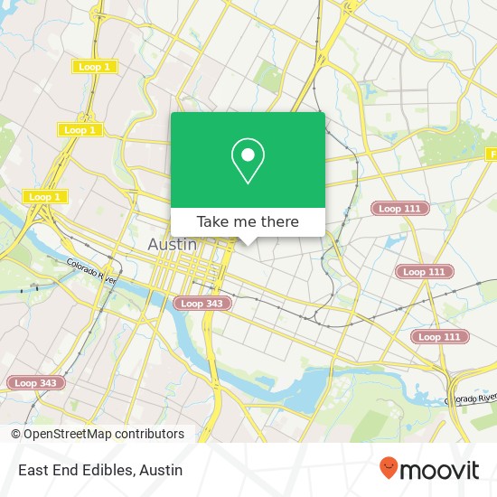 Mapa de East End Edibles, 1005 Olive St Austin, TX 78702