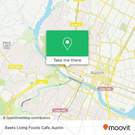Mapa de Beets Living Foods Cafe, 1611 W 5th St Austin, TX 78703