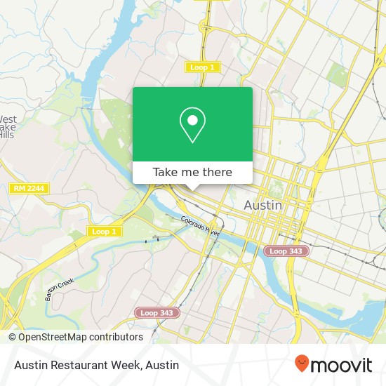 Mapa de Austin Restaurant Week, 1405 6th St W Austin, TX 78703