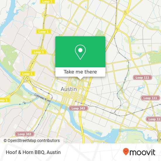 Mapa de Hoof & Horn BBQ, E 15th St Austin, TX 78701