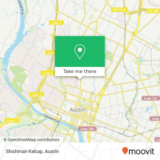 Mapa de Shishman Kebap, 411 W 23rd St Austin, TX 78705