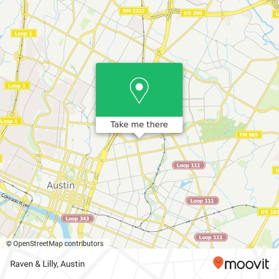 Mapa de Raven & Lilly, 2406 Manor Rd Austin, TX 78722