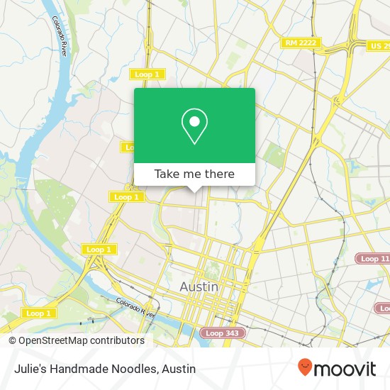 Mapa de Julie's Handmade Noodles, 2512 Rio Grande St Austin, TX 78705