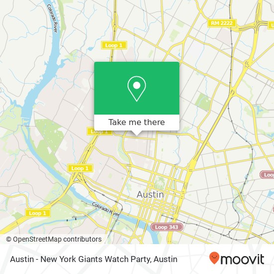 Austin - New York Giants Watch Party map