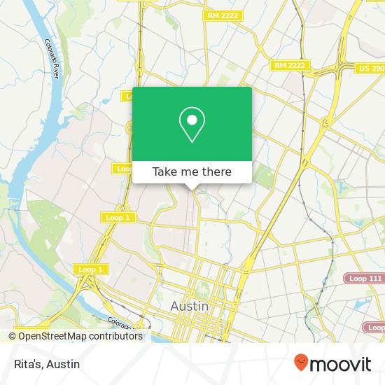 Mapa de Rita's, 2828 Guadalupe St Austin, TX 78705