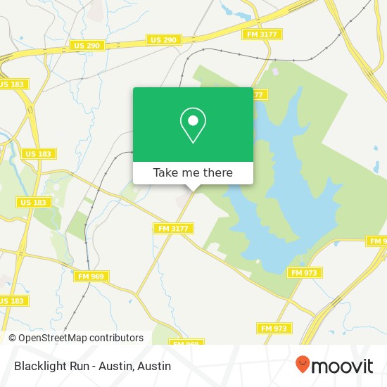 Blacklight Run - Austin map